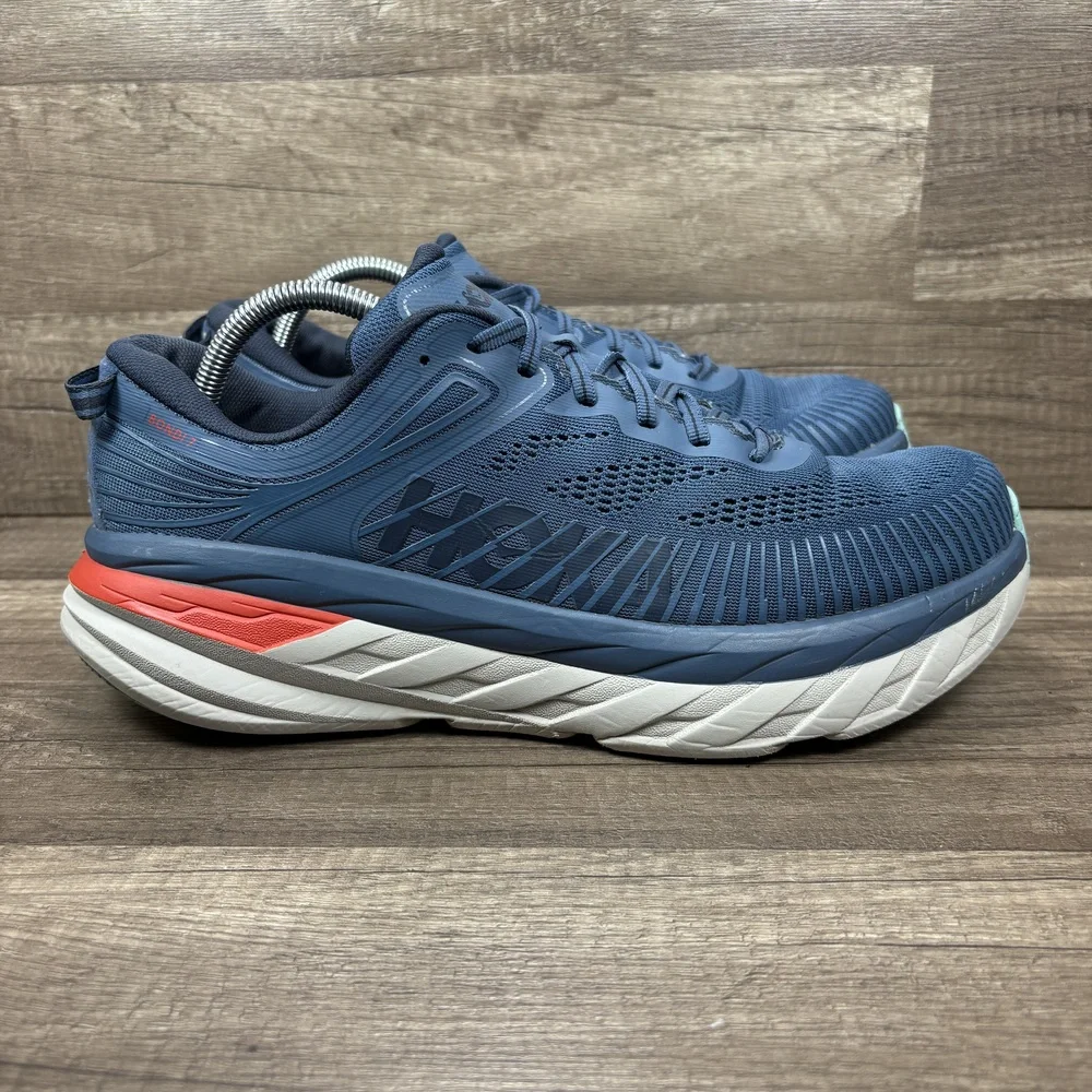Hoka Bondi 7 Blue Mens US Size 11 Wide EUR 45.3 1110530 RTOS Running Shoes